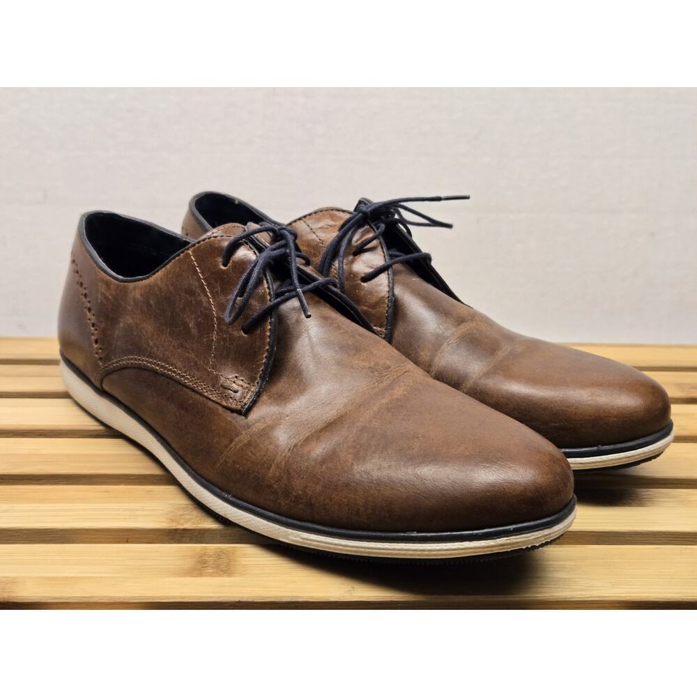 Four Brother Mens Brown Leather Oxford Shoes Size 10